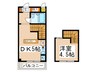 ピアチェ－レヴィ－ナ 1DKの間取り