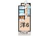 レジデンス草薙 1Kの間取り