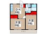 Ｈｅｉｇｈｔｓ　ＨｏｓｏｎｏＡ 2DKの間取り