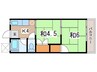 南林間ハウス 2Kの間取り