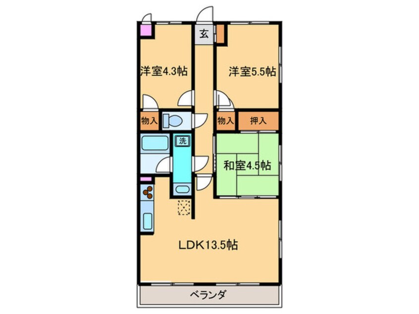 間取図 フロ－ラ高津