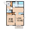 リトルキャビン 1LDKの間取り