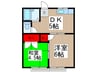 小俣荘 2DKの間取り