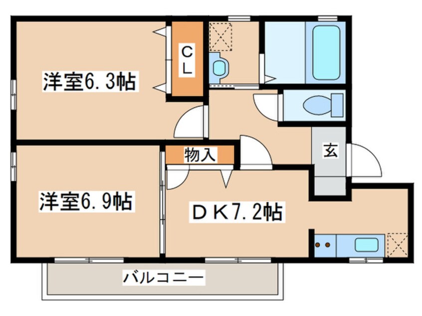 間取図 ユ－コ－ポ曽屋