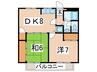 アヌシ－パル 2DKの間取り