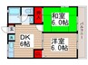 ハイム高砂Ⅱ 2DKの間取り