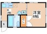 サンホワイト 1Kの間取り