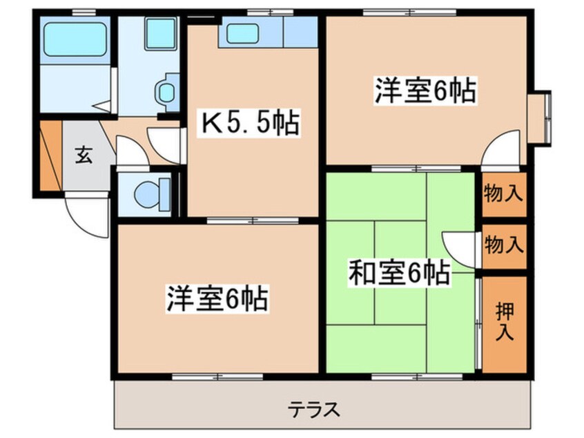 間取図 ハイツ・プレアデスB