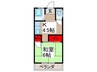 コーポヒロセ 1Kの間取り