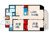 アジールコート町屋 2LDKの間取り
