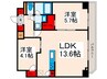 アジールコート町屋 2LDKの間取り