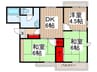 ドエルエスポアールＡ棟 3DKの間取り