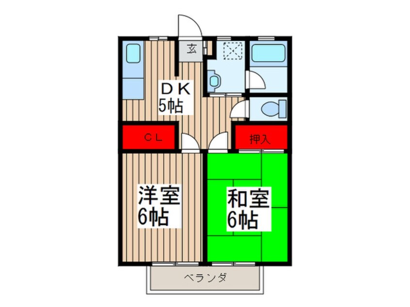 間取図 ア－バングリ－ン岩崎Ａ号棟