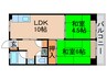 白井マンション 2LDKの間取り