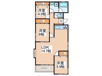 間取図 ﾌｼﾞﾋﾞｭ-ﾊｲﾂ菊名壱番館(403)