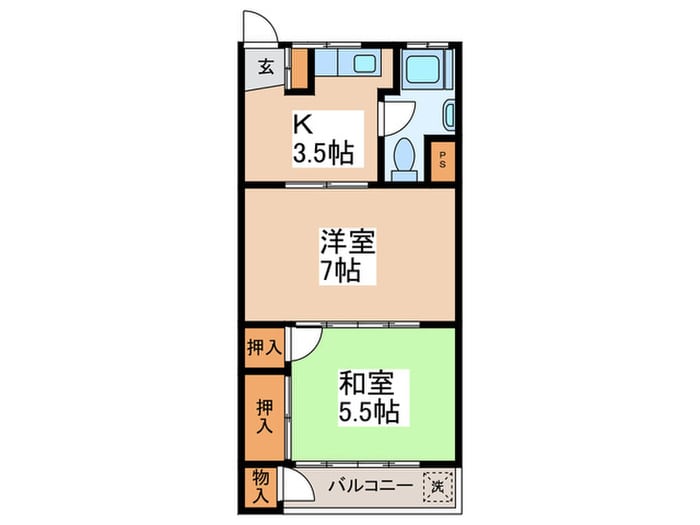 間取り図 グリ－ンマンション（302）