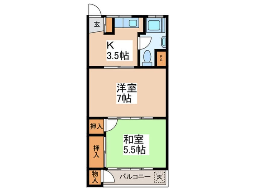 間取図 グリ－ンマンション（302）