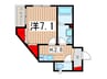 第一富士ビル 1Kの間取り