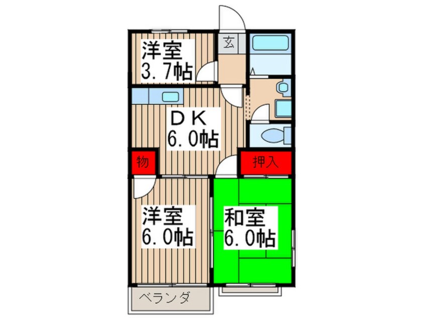 間取図 クリザンテ－ム高橋１