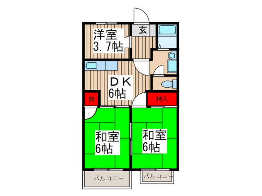 間取図 クリザンテ－ム高橋１