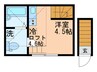 コンフォールブラン南蒲田 1Rの間取り