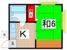 パ－ルハイツＡ 1Kの間取り
