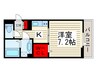 ルピナスA 1Kの間取り