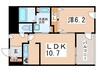 スバルレジデンス平和台 1LDKの間取り