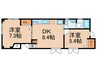 磯崎フラット 2DKの間取り