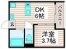 PINEAPPLE　HILL西新井 1DKの間取り