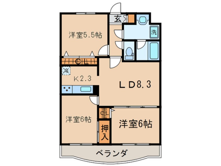 間取図 コンフォ－ル府中