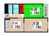 リトルハピネス・ナカムラ 2DKの間取り