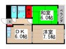 リトルハピネス・ナカムラ 2DKの間取り