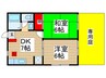 パルコ－トサウスワン 2DKの間取り