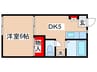 フォ－ブルシミズ 1DKの間取り
