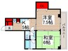 第一共和マンション 2Kの間取り