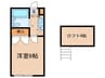 染東ハイツⅡ 1Kの間取り