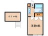 染東ハイツⅡ 1Kの間取り