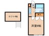 染東ハイツⅡ 1Kの間取り