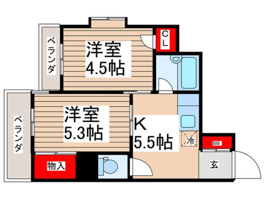 間取図 コスモスマンション西武遊園地