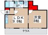 サングレート 1LDKの間取り