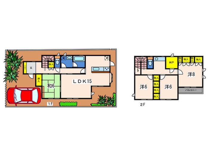 間取り図 戸建賃貸・中区豆口台