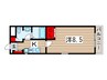 グリーンレジデンス 1Kの間取り