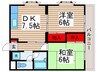 新潮通り一番館 2DKの間取り