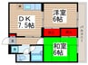 新潮通り一番館 2DKの間取り