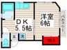 コ－ポ石山 1DKの間取り
