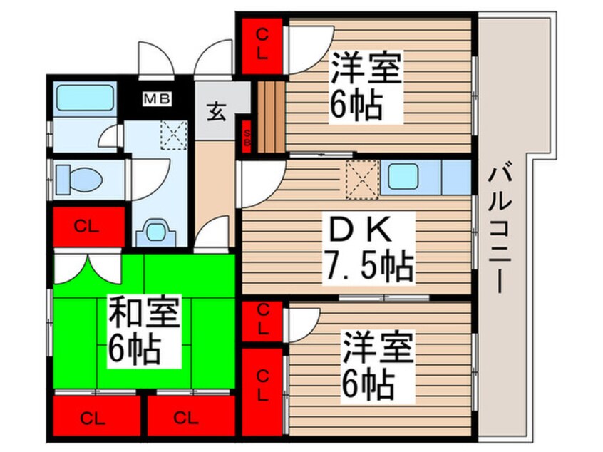 間取図 江戸川台小田急ﾊｲﾂ21号棟(504)