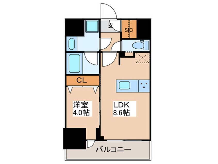 間取図 シティインデックス神田（1302）