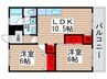 パ－クサイドハイツ 2LDKの間取り