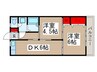平和マンション 2DKの間取り